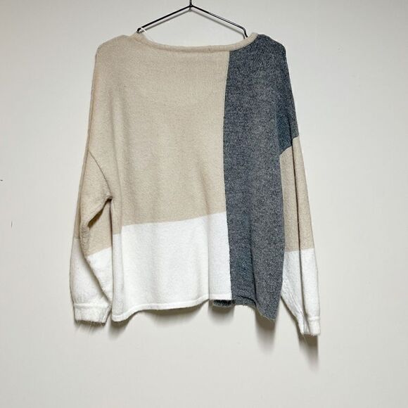 Adyson Parker Color Block Puff Sleeve Sweater oversized Sz XS - Picture 3 of 9